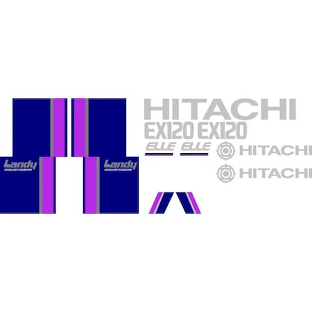 Aftermarket EX120 Decal Set with Landy And Elle Decals for Excavator Hitachi HTEX120-2DECALSET